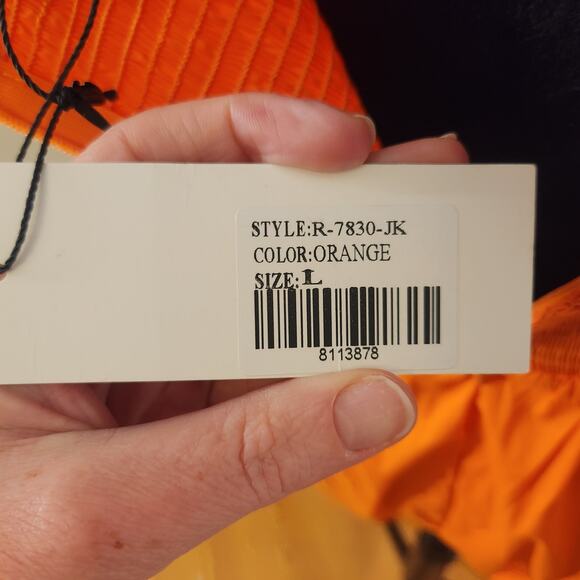 STRUT & BOLT Orange Ruffle Romper, Size Large - Picture 10 of 12